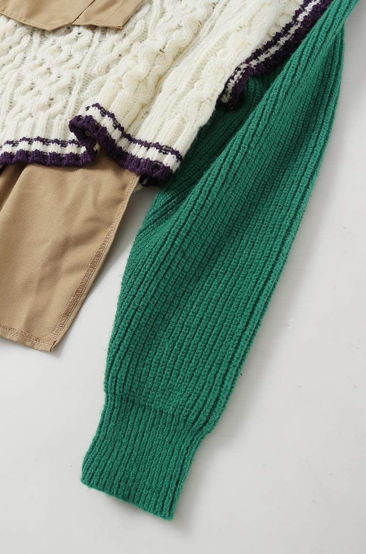 mixed-fabric asymmetric jacket with patch pocket – NIVARU