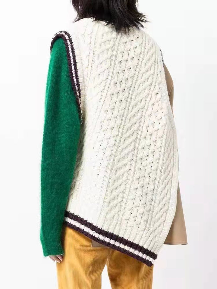 mixed-fabric asymmetric jacket with patch pocket – NIVARU