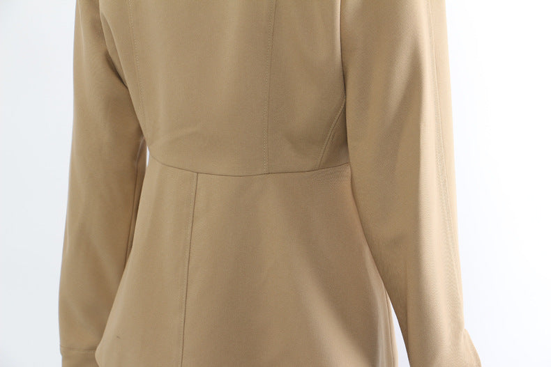 belted asymmetric jacket with high collar – BIERNA