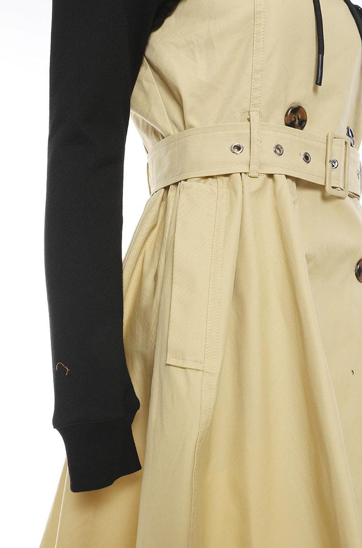 Haut à manches évasées plissées et ensemble jupe longue avec ceinture à la taille – Rosiny 