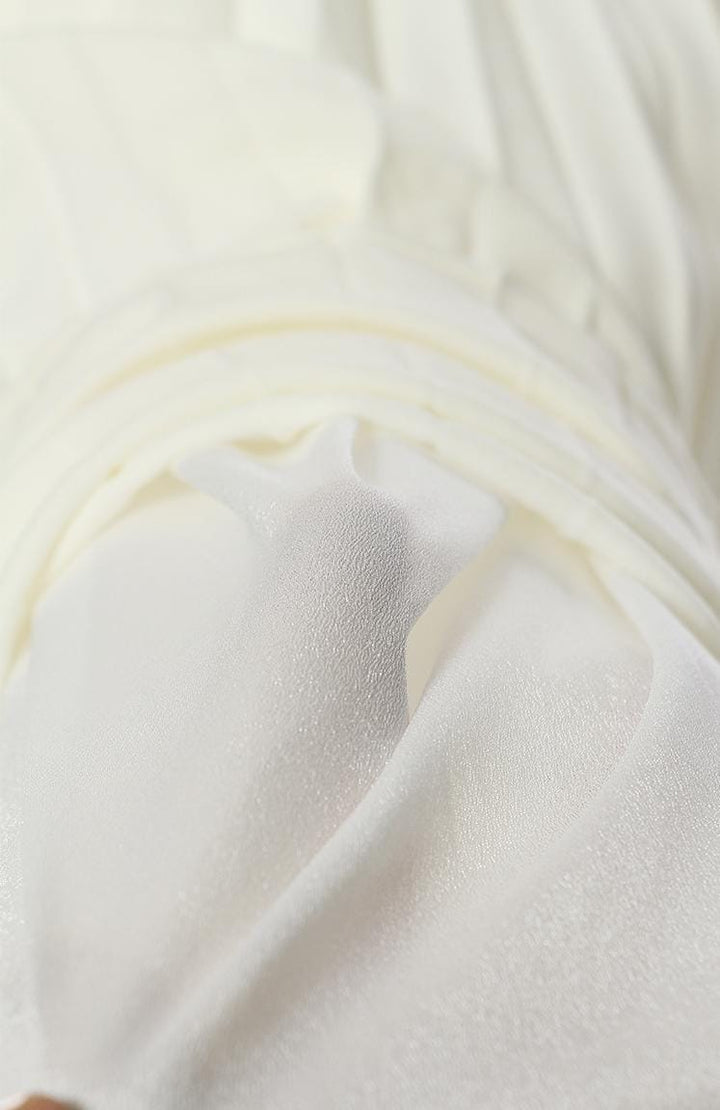 Geplooide top met uitlopende mouwen en maxi-rok set met tailleband – Rosiny 