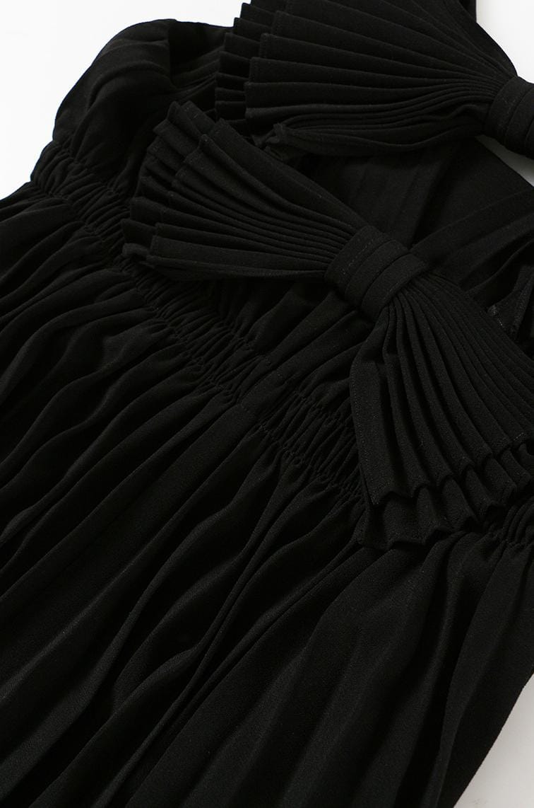 Geplooide top met uitlopende mouwen en maxi-rok set met tailleband – Rosiny 