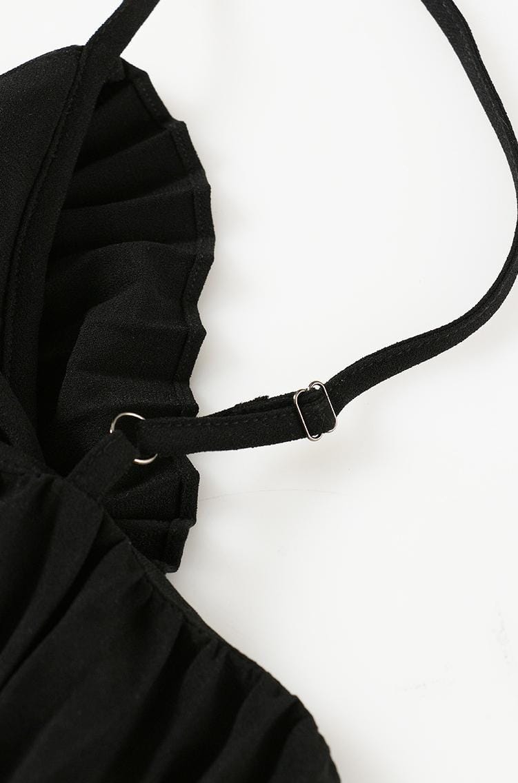 Geplooide top met uitlopende mouwen en maxi-rok set met tailleband – Rosiny 