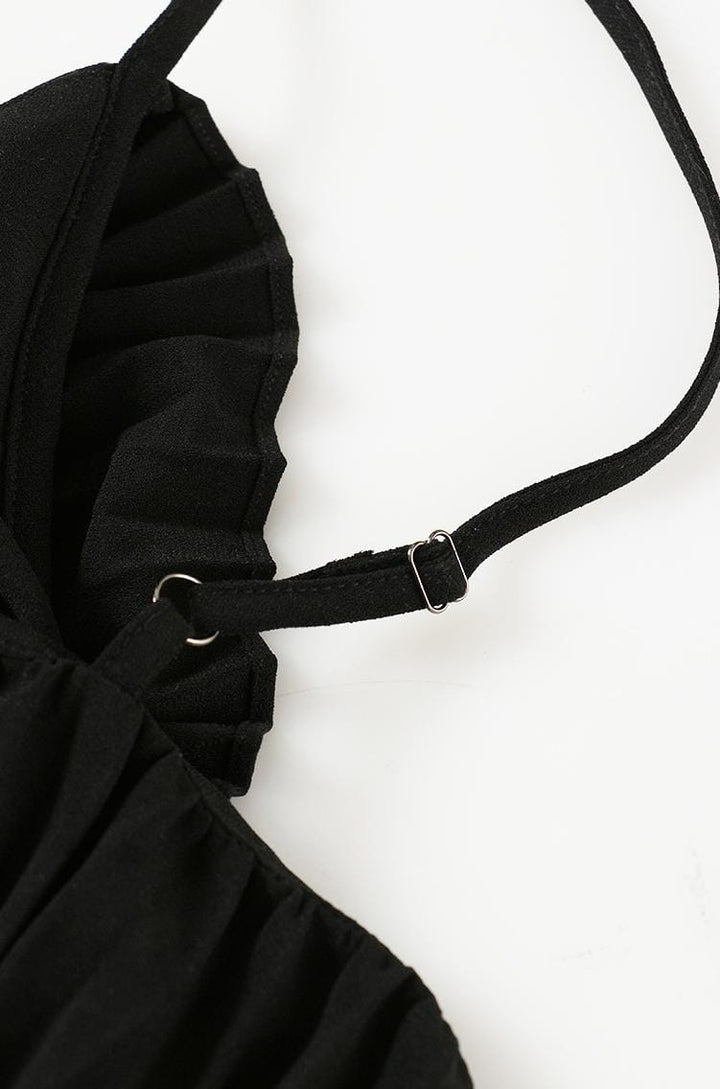 Geplooide top met uitlopende mouwen en maxi-rok set met tailleband – Rosiny 