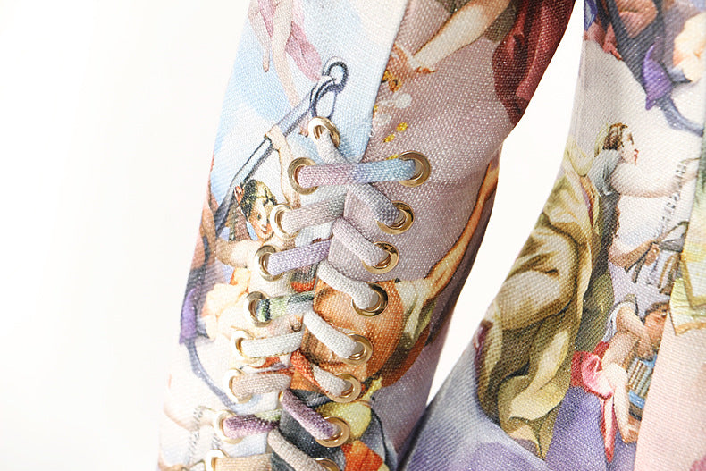 Geplooide top met uitlopende mouwen en maxi-rok set met tailleband – Rosiny 