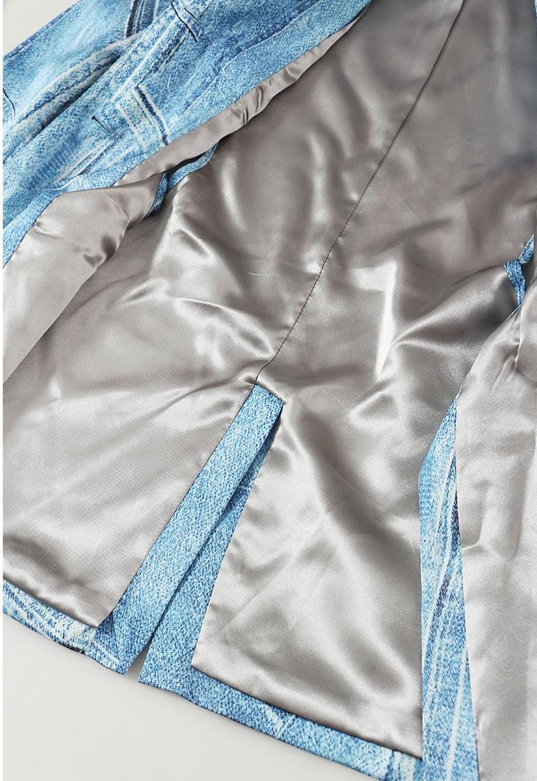 Plissiertes Oberteil mit ausgestellten Ärmeln und Maxirock-Set mit Taillengürtel – Rosiny 