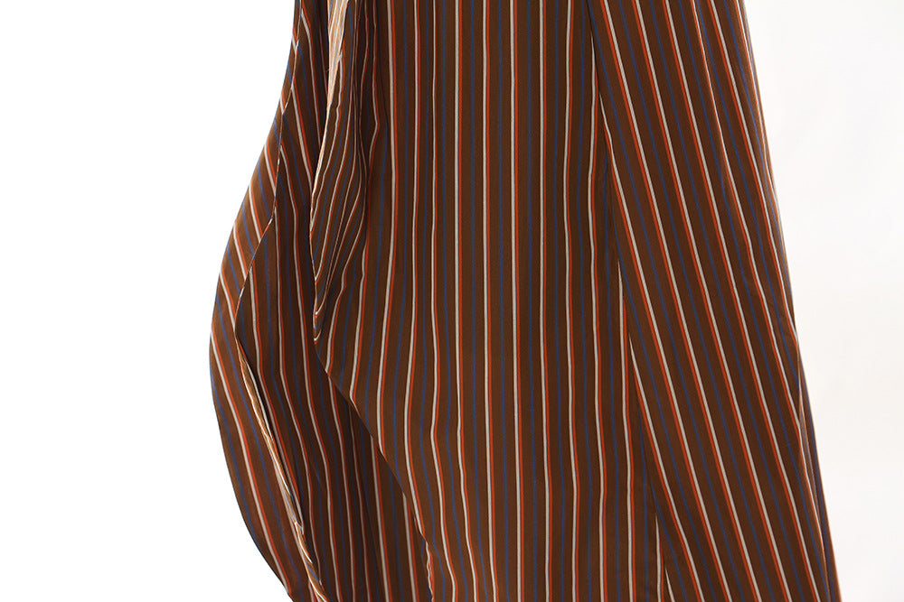 Geplooide top met uitlopende mouwen en maxi-rok set met tailleband – Rosiny 