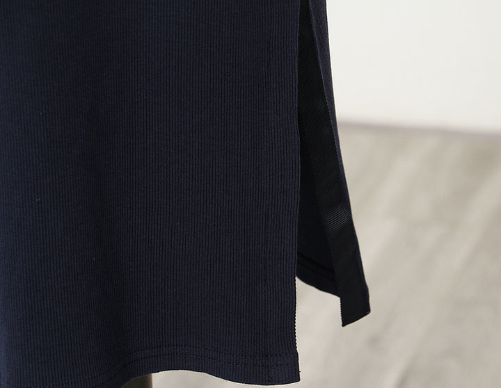 فستان ميدي بأكمام طويلة وأكمام منتفخة بلون مغاير - أليسيبرا