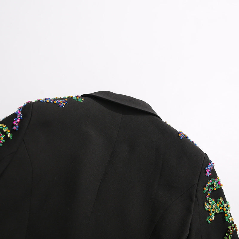 tailored blazer with multicolor crystal embroidery – VIVARA