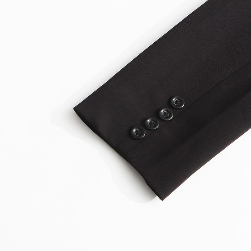 معطف طويل مصمم خصيصًا مع خياطة متباينة - نوار