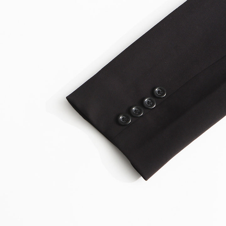 معطف طويل مصمم خصيصًا مع خياطة متباينة - نوار