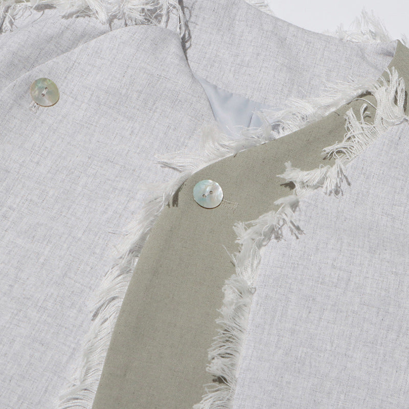 جاكيت بتصميم غير تقليدي بلونين مع حواف غير مكتملة - نوفا