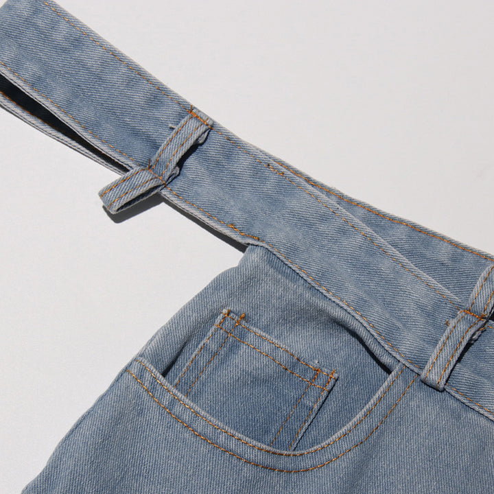 褶皱喇叭袖上衣和高腰裙套装，配腰带 – Rosiny 