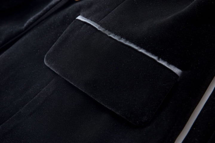 velvet blazer with satin lapel and crystal buttons – SELENE