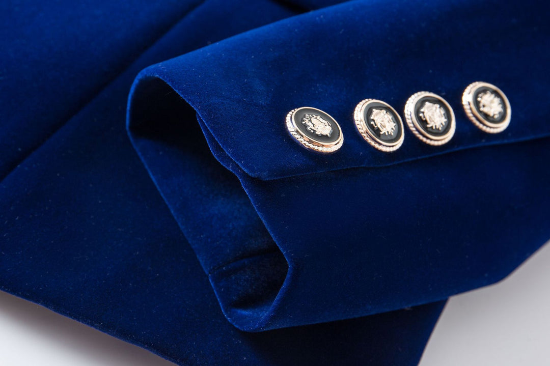 velvet blazer with satin lapel and crystal buttons – SELENE