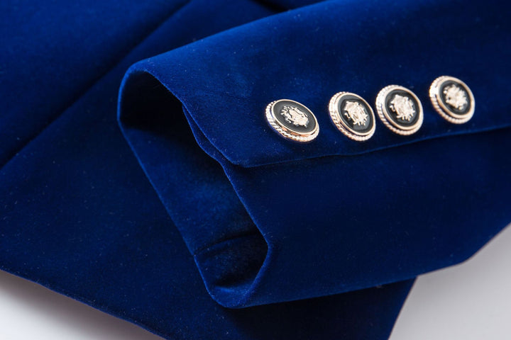 velvet blazer with satin lapel and crystal buttons – SELENE