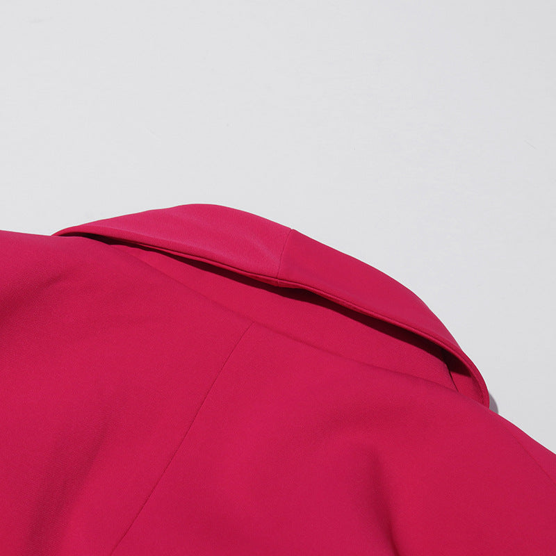 جاكيت بليزر مزين بكاب وحزام عند الخصر - أوروريكسا