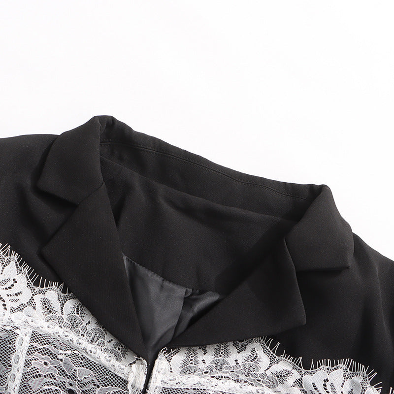 tailored blazer with lace corset overlay – SERAPHINZA