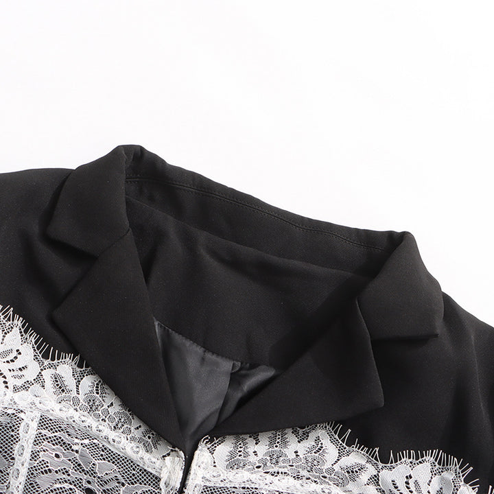 tailored blazer with lace corset overlay – SERAPHINZA