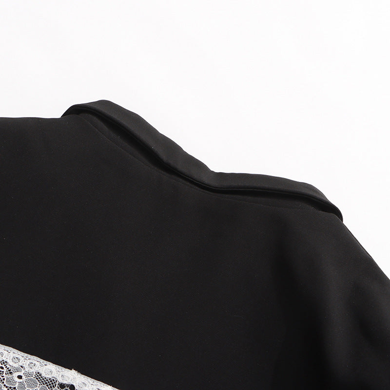 tailored blazer with lace corset overlay – SERAPHINZA