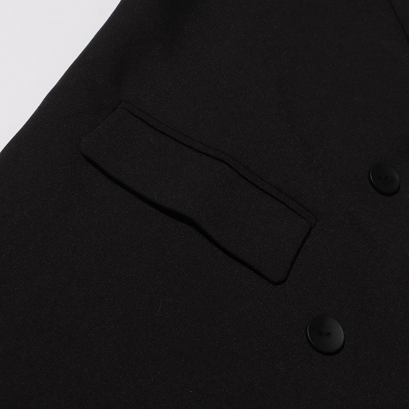 Geplooide top met uitlopende mouwen en maxi-rok set met tailleband – Rosiny 