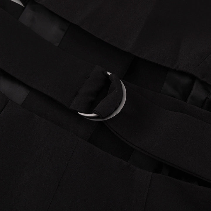 Haut à manches évasées plissées et ensemble jupe longue avec ceinture à la taille – Rosiny 