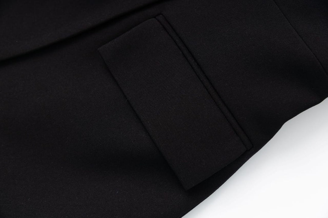 tailored blazer with crystal-embellished lapel – GERETA