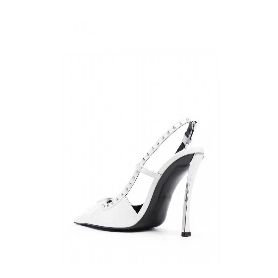 pointed-toe slingback pumps with studded trim – VALERA