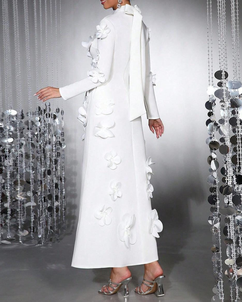 Lange mouwloze zeemeerminjurk met zijplooien - Seran 