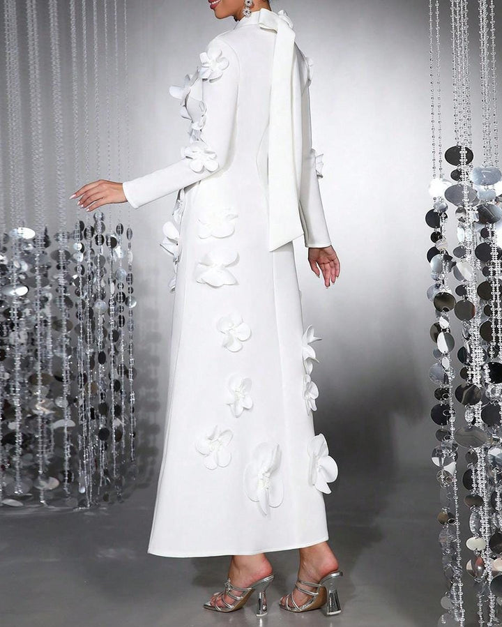 Lange mouwloze zeemeerminjurk met zijplooien - Seran 