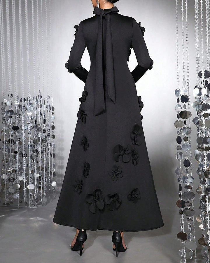 Lange mouwloze zeemeerminjurk met zijplooien - Seran 