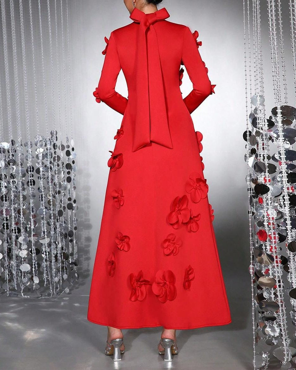 Lange mouwloze zeemeerminjurk met zijplooien - Seran 