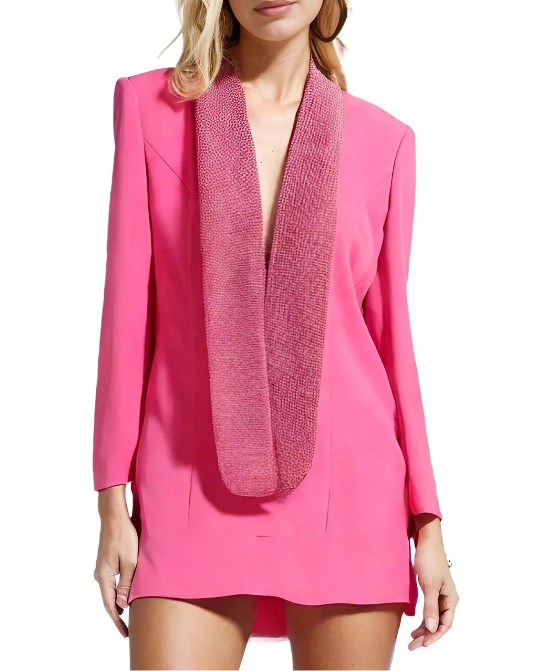 backless blazer with rhinestone lapel – STELNAB