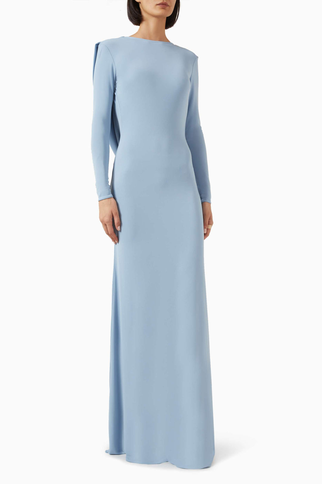 long-sleeve minimalist column gown – SERENITY