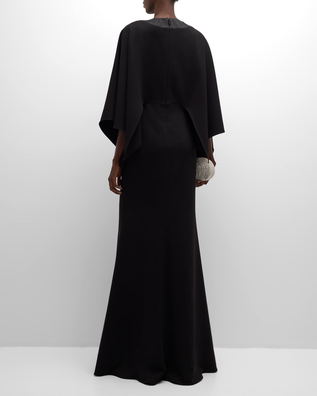 deep-V cape-sleeve evening gown – NOIIRÉ