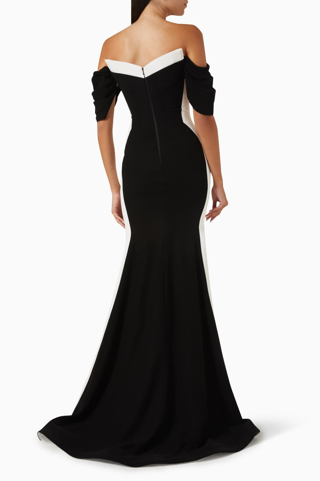 off-shoulder two-tone mermaid gown – NOIRIA