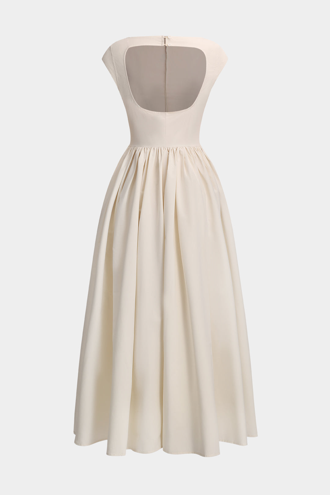 Pleated Backless Sleeveless Midi Dress –