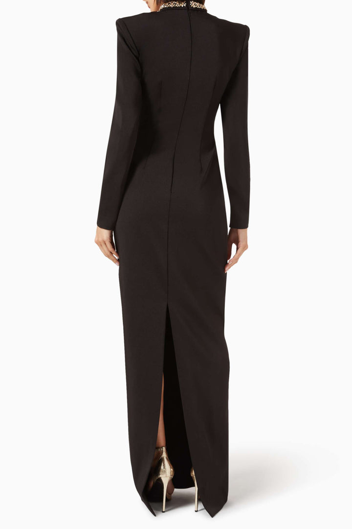 embellished square-neck column gown – MIDNIGHTR