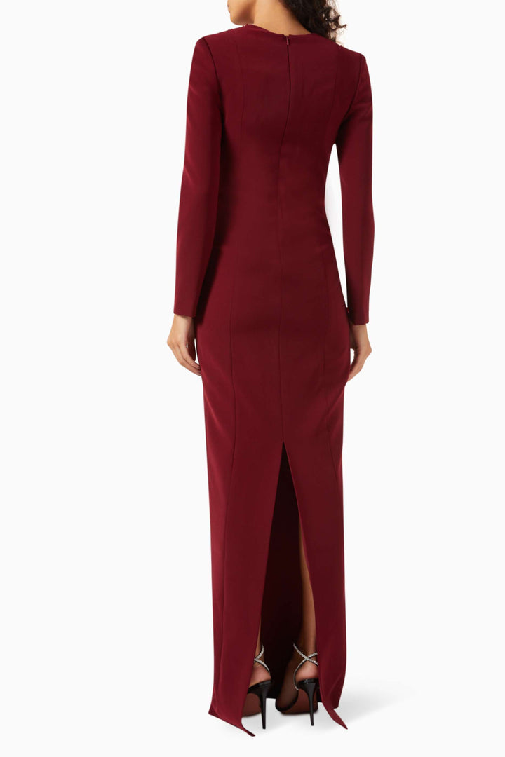 فستان مزين برقبة مربعة وخرز محيطي – فيوليتا