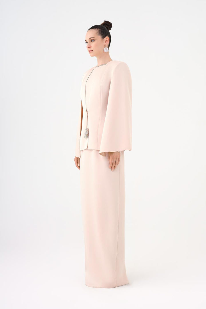 structured long jacket with column dress – LUMIÈRE