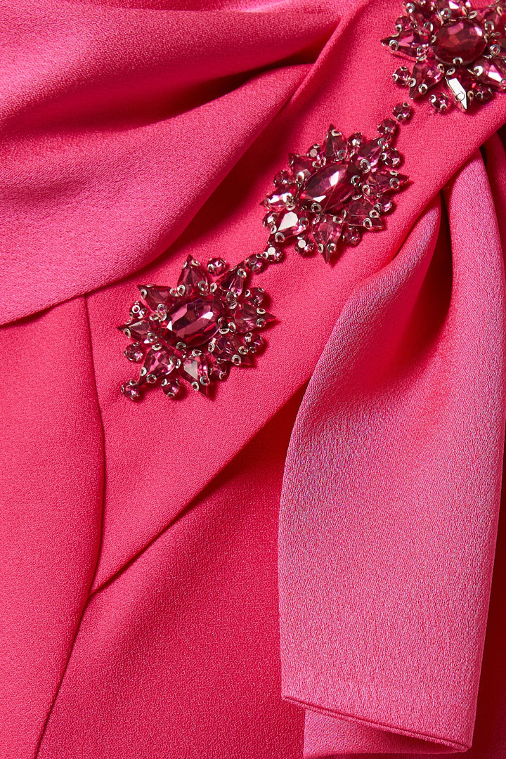 long-sleeve gown with bow-shoulder detail – VIVIENNE