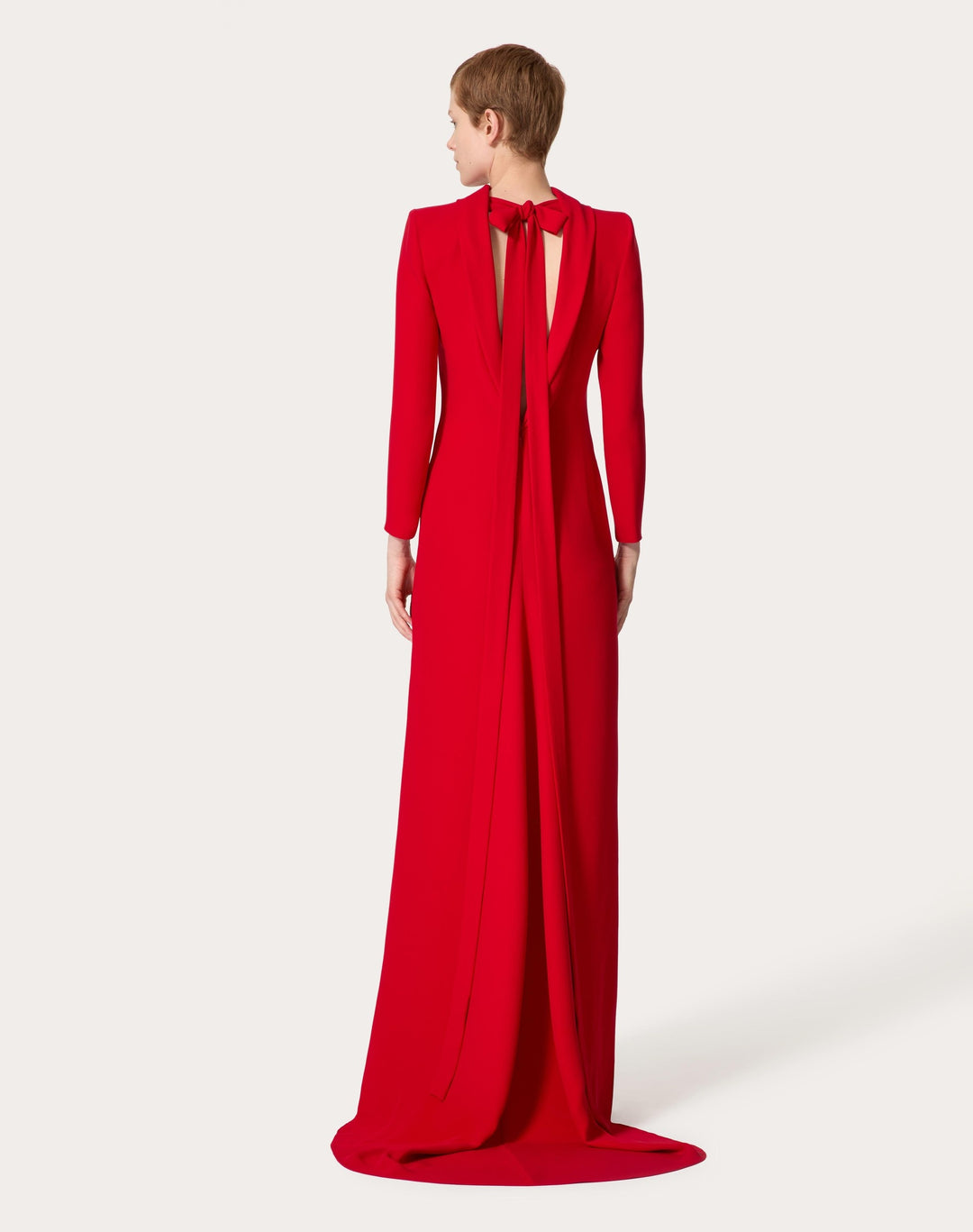long-sleeve high-neck column gown – SCLETTA