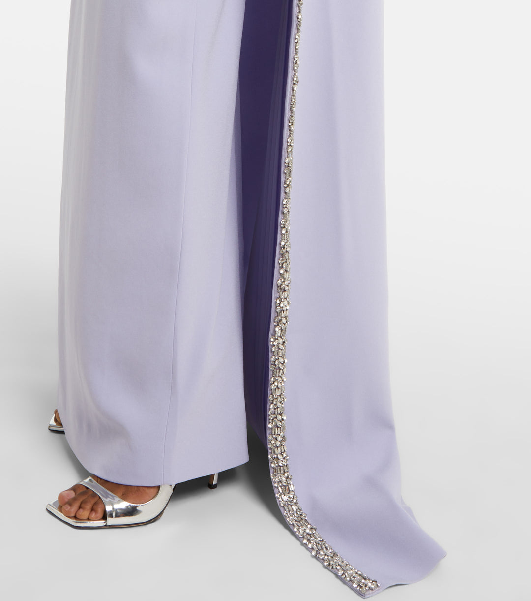 embellished cape-sleeve column gown – LAVINIA