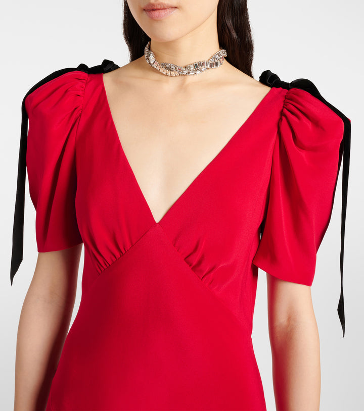 puff-sleeve gown with bow-tie shoulders – JILEEN