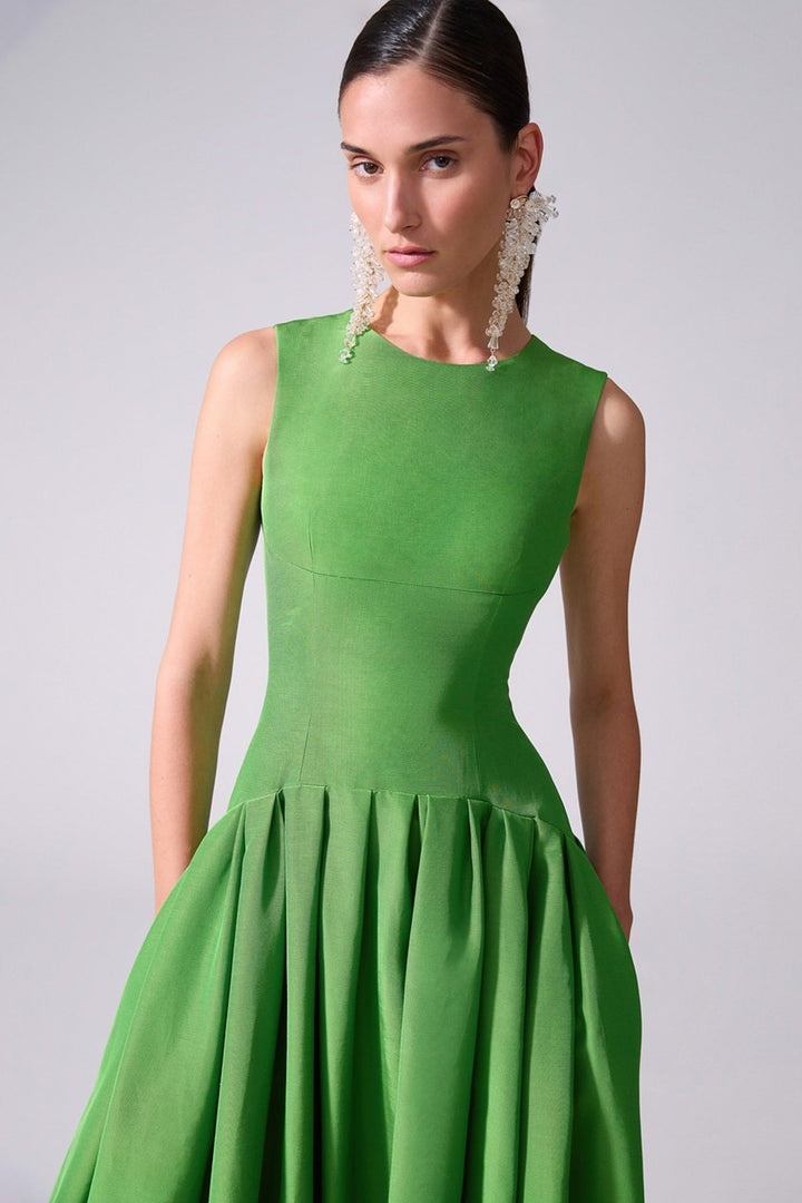 sleeveless pleated gown – AURELIA