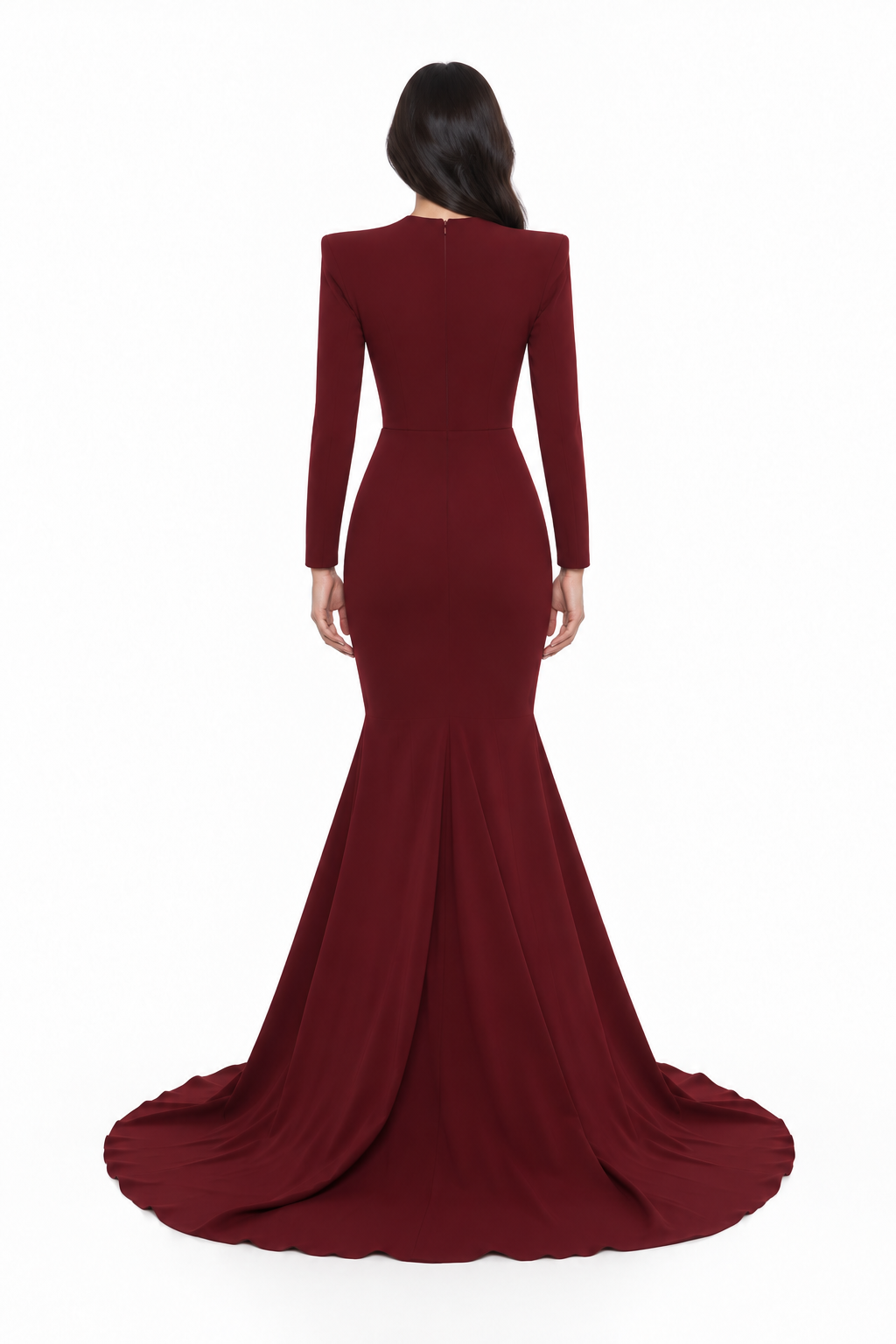 Burgundy Sweetheart Mermaid Maxi Dress - Valentina