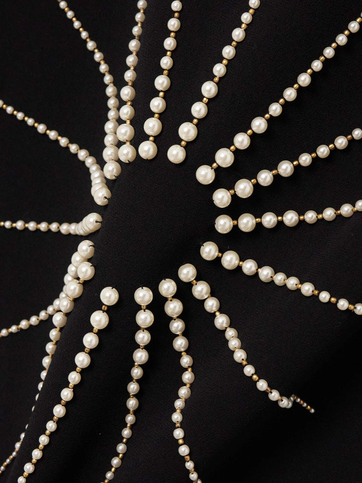 Embellished pearl motif gown – SOLENE