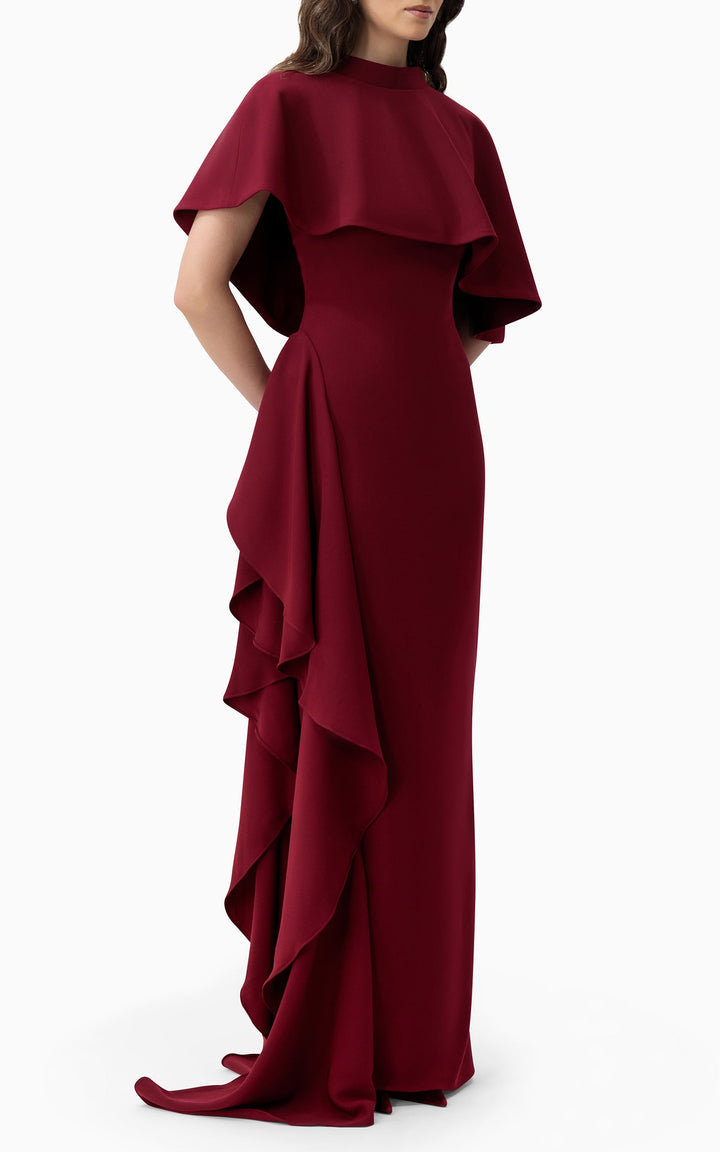 فستان عمودي بغطاء رأس مع ثنيات متتالية – ماريس