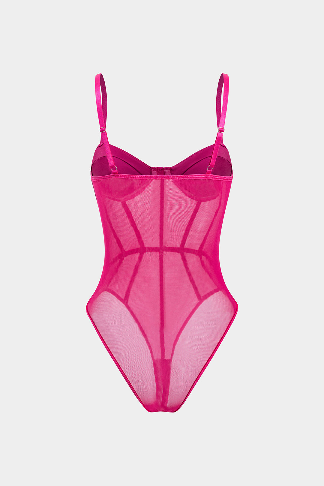 Mesh Sleeveless Bodysuit Pink Colsie Pink Blue Trim Pull-On