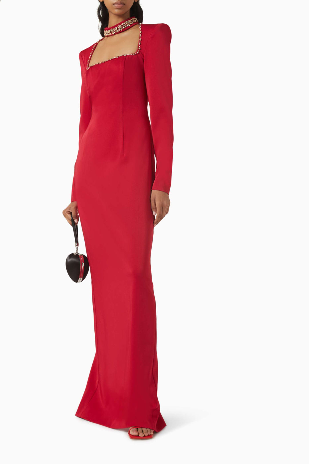 embellished square-neck column gown – MIDNIGHTR